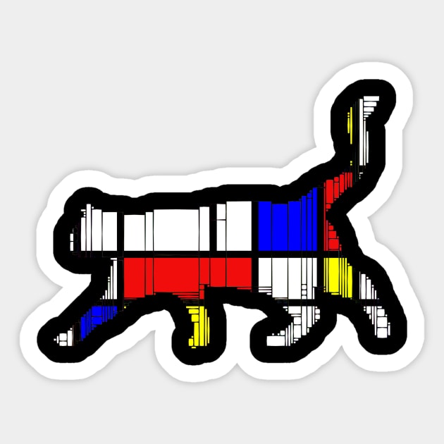 MONDRIAN CAT Sticker by DEMON LIMBS